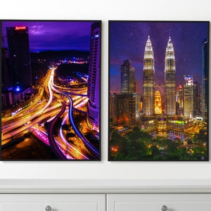 Malaysia Wall Art, Kuala Lumpur Set of 2 Posters, Malaysia Poster, Kuala Lumpur Photo