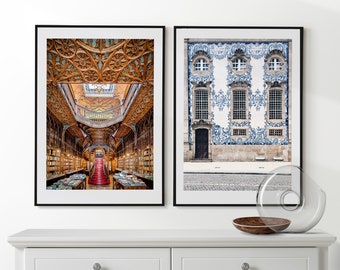 Porto Wall Art, Porto Set of 2 Posters, Porto Architecture, Porto Prints, Framed Wall Art, Portugal Wall Decor