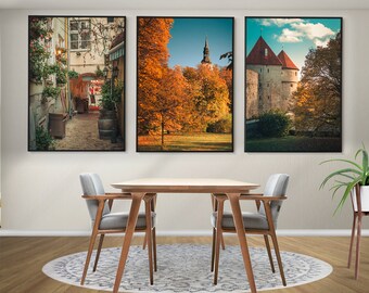 Tallinn Set of 3 Posters, Tallinn Wall Art, Tallinn Prints, Tallinn Downtown, Estonia Wall Decor, Tallinn Photography