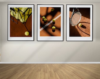 Tennis Set of 3 Posters, Tennis Wall Art, Tennis Prints, Framed Wall Art, Tennis Wall Decor