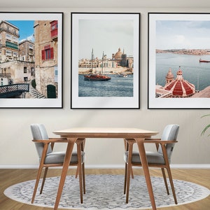 Valletta 3er Set Poster, Malta Wandkunst, Valletta Prints, Valletta Downtown, Malta Wanddekoration, Valletta Fotografie