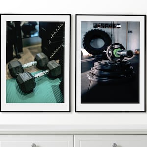Weightlifting Set of 2 Posters, Fitness Prints, Bodybuilding Wall Art, Framed Wall Art, Gym Wall Decor