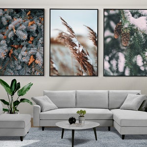 Winter Wall Art, Winter Set of 3 Posters, Winter Prints, Framed Wall Art, Winter Photography