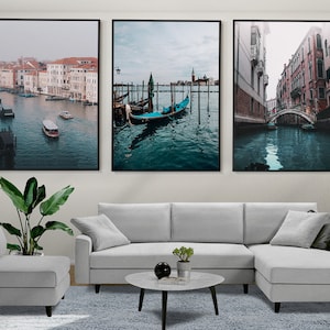 Venice Set of 3 Posters, Venice Wall Art, Italian Architecture, Italy Wall Art, Venice Photography