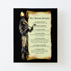 Thoth and The 7 Hermetic Principles canvas / No Frame / 50cm x 75cm / Hermes/ Thoth art
