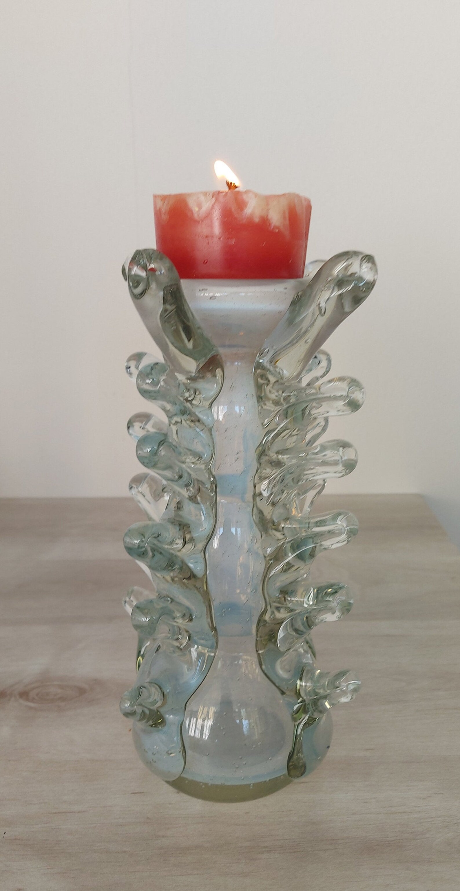 Vintage Murano Art Glass Candle Holder Etsy