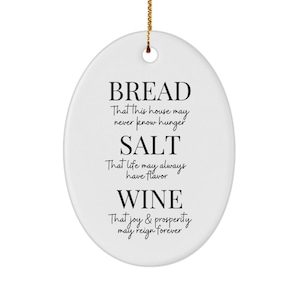 Pain Bénédiction du vin et du sel, Cadeau de pendaison de crémaillère pour une nouvelle maison, Cadeaux de pendaison de crémaillère pour des amis, Idées cadeaux de pendaison de crémaillère, Bénédiction de maison neuve