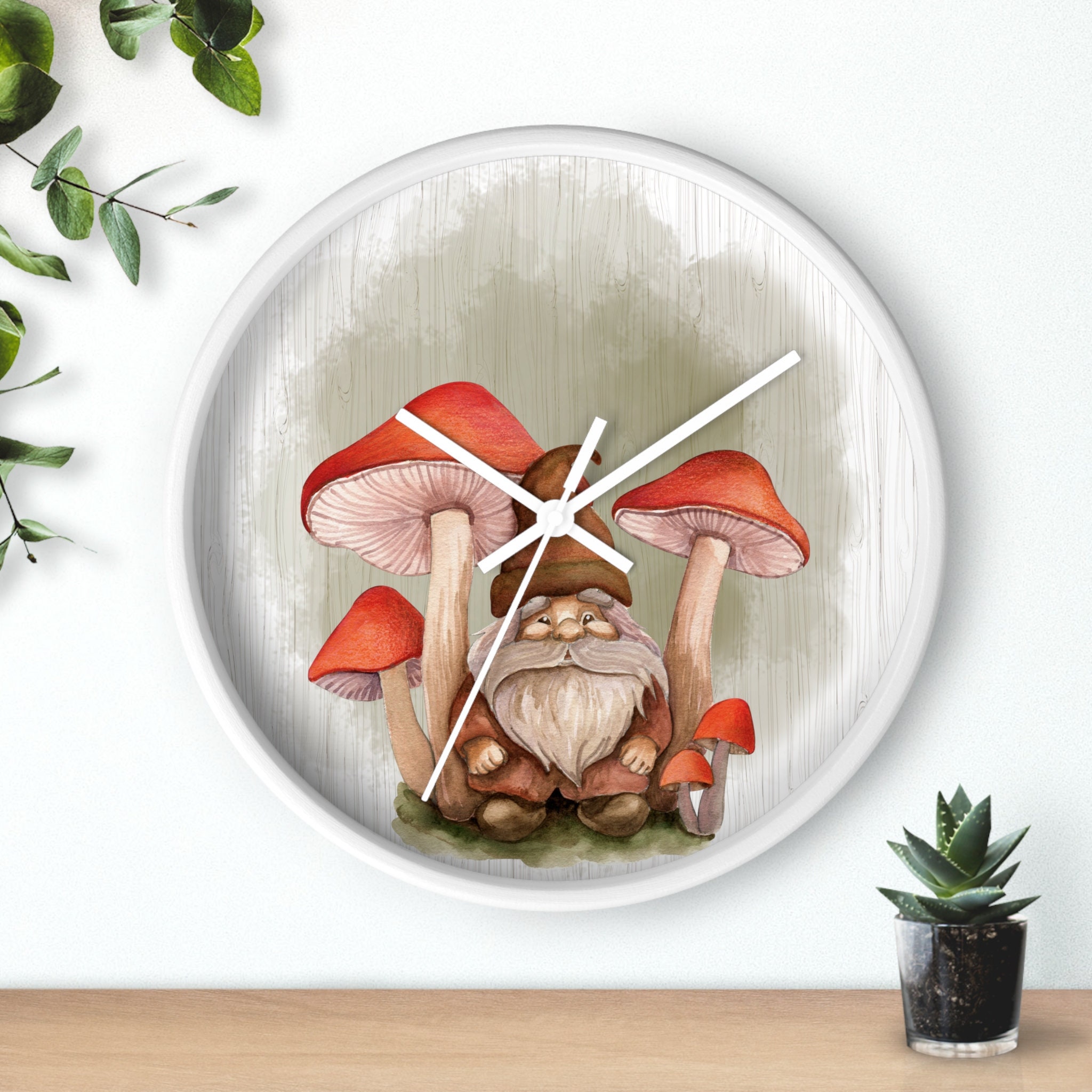 Gnome Wall Clock, Gnome Clock, Gnome Gifts, Gnome Stuff, Gnome Gifts For Home, Gnome Home Decor, Gift For Gnome Lover, Gnome Gift Ideas