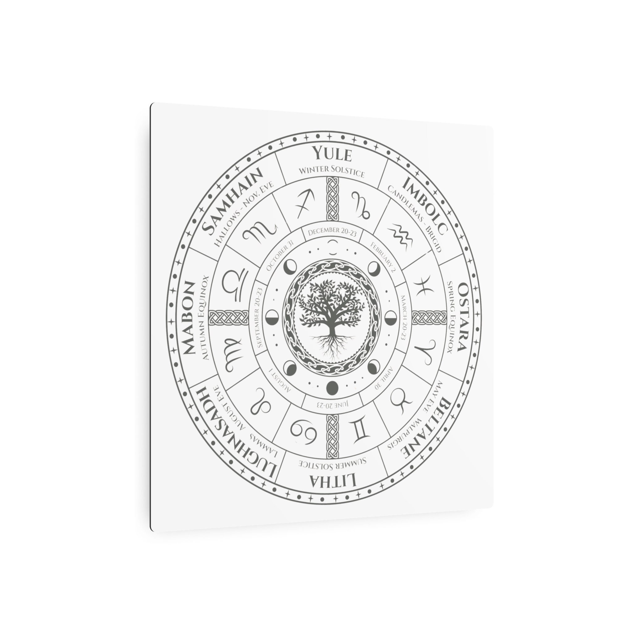 Pagan Wheel of the Year Wall Hanging Metal, Pagan Wheel of the Year Wall Hanging, Pagan Wheel of