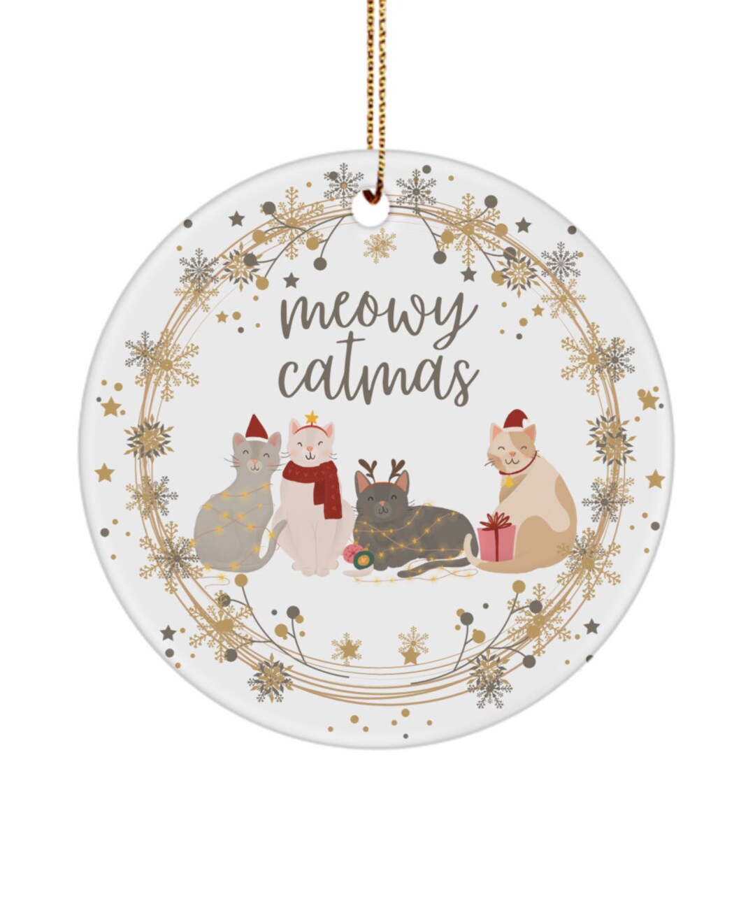 Meowy Catmas Ornament, Cat Ornament, Christmas Ornament, Gift for Cat ...