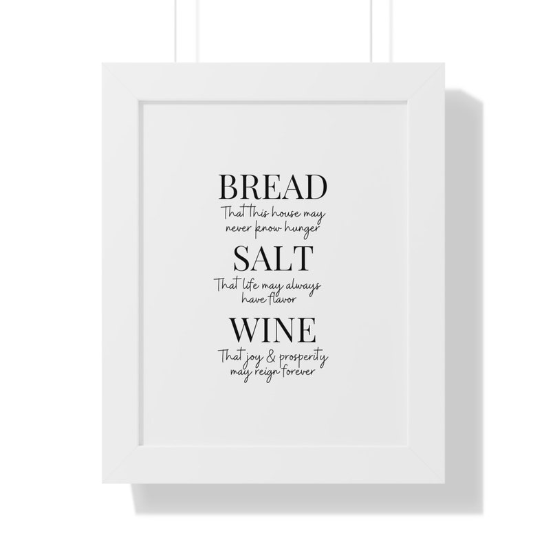 Bread Salt Wine Sign Bread Salt Wine Quotesalt Bread Wine Etsy