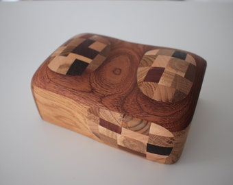 Wooden box with unique mosaic || jewellery box