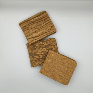 Cartera plegable de corcho hecha a mano | Cartera plegable de corcho natural | Cartera plegable vegana | Cartera ecológica para hombre