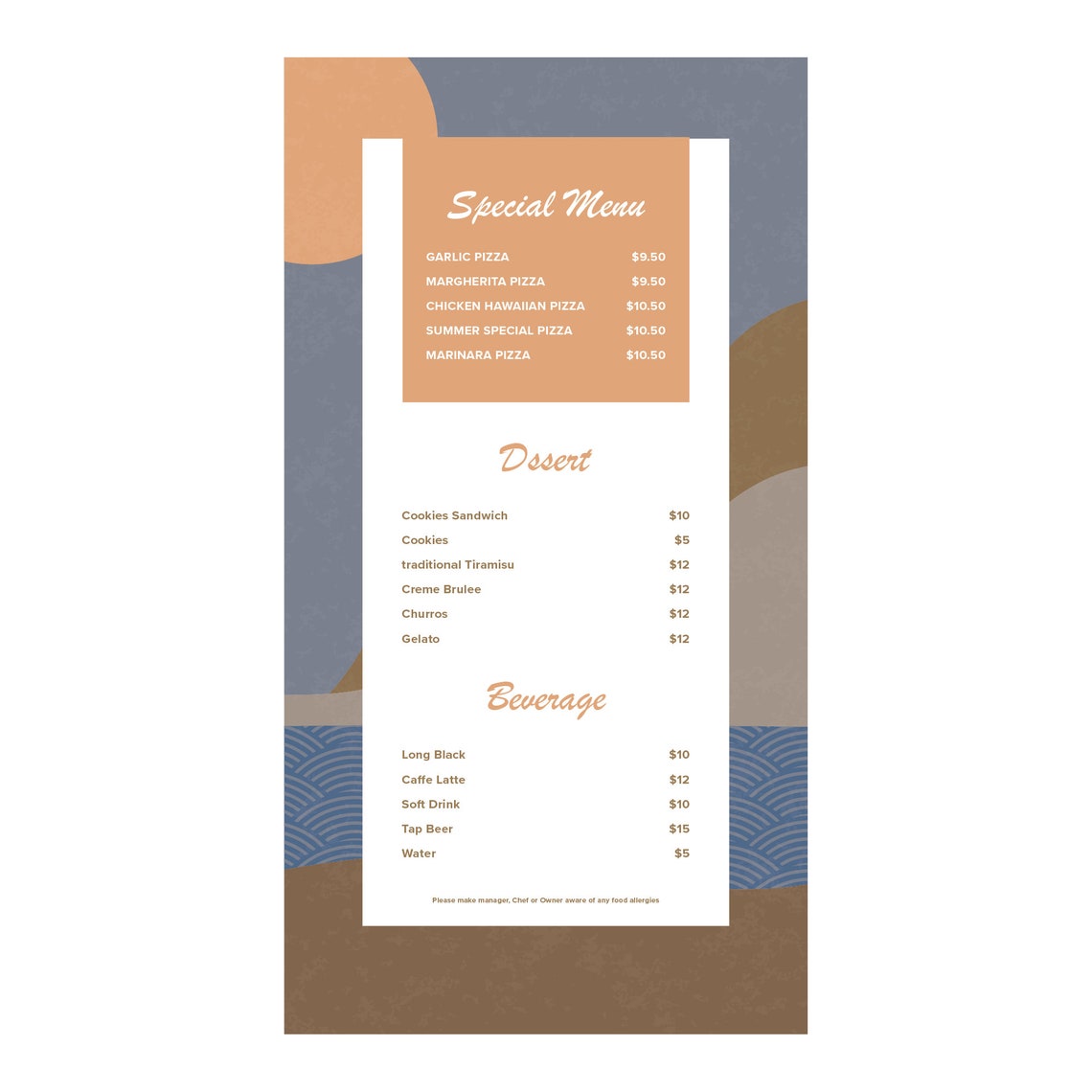 Editable menu templaterestaurant menu templatemodern menu