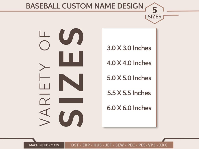 Baseball Embroidery Design: Custom Name Sports Pattern (PES DST EXP ...