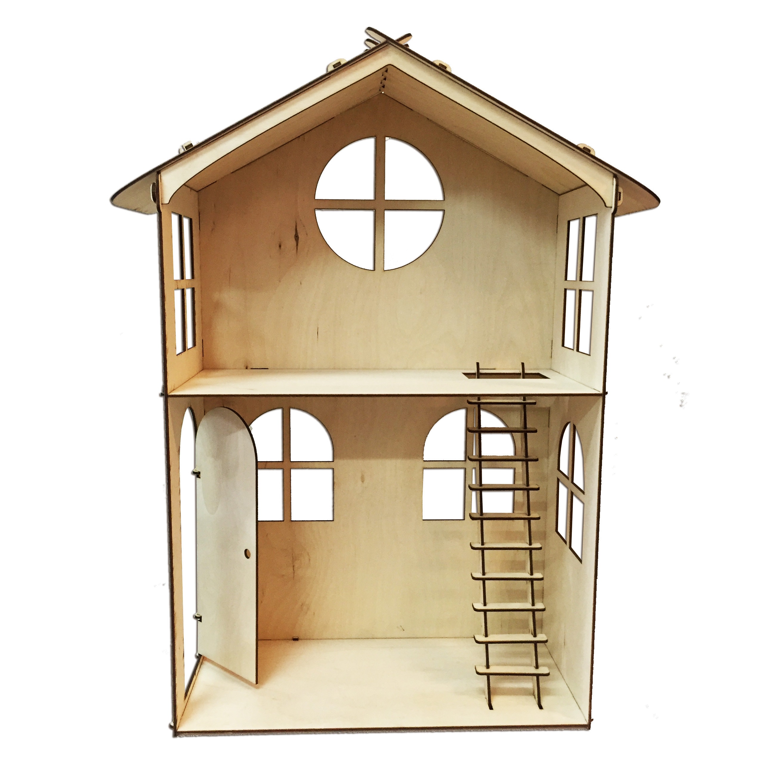 Wooden Dollhouse Barbie Size Stairs Doors Etsy UK