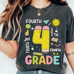 Fourth Grade Teacher Comfort Colors Shirt: Back to School Pencil T-Shirt