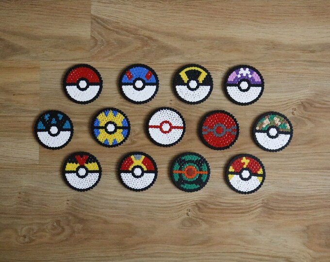 Pokeballs Perler Beads Hama Beads Etsy pokeballs-perler-beads-hama-beads-etsy