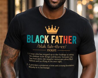 Schwarzer Vater Shirt, schwarzer Vatertagsgeschenk, Geschenk für schwarzen Vater, Geburtstagsgeschenk für ihn, schwarzer König Shirt, schwarzer Papa Shirt