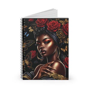 Black Girl Journal, Personalized Journal for Black Women, Christmas Gift African American Woman, Spiral Notebook Planner, Black Owned Shops