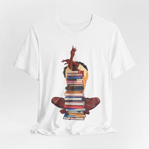 Black Girl Reading T-Shirt, Melanin Scholar, Black History Month Tee image 2