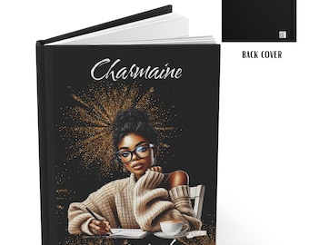 Schwarzes Mädchen Hardcover Journal, personalisiertes Journal für schwarze Frauen, Afroamerikanerfrau Notizbuch Planer, BlackOwned Shops