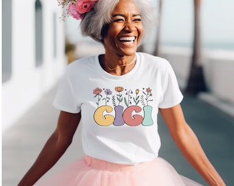 Gigi geschenken, Gigi shirt, bloemen Gigi shirt, Moederdag cadeau voor oma, schattig shirt voor oma, verjaardagscadeau voor haar