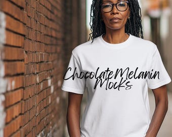 Black Model Mockup, White Shirt Mock Up, Middle Aged Model Mock Up, Black Woman Mockup, African American Female Model, Gildan Shirt Mockup