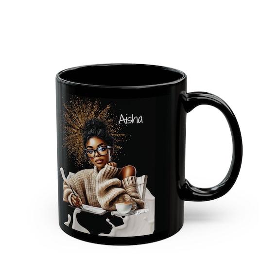 Black Girl Coffee Mug, Personalized Mug for Black Women, African American  Woman Drinking Mug, Black Mom Coffee Lover, Black Owned Shops