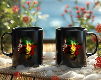 Christmas Gifts for Black Woman Coffee Mug, Black Owned Shop, Black Girl Magic Melanin Mug, Africa Woman Mug Gift