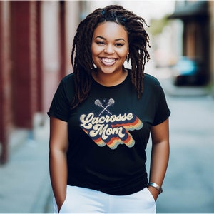 Sports Mom Shirt, Lacrosse Mom Shirt, Lax Shirt, Distressed Retro Lacrosse Mom Tee, Lacrosse Shirt, Gift for Lacrosse Team Mom, Lax Team Mom