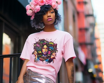 Black Girl Magic-shirt, zwarte geschiedenis, shirt zwarte koningin, shirt melanine, zwarte dames T-shirt, cadeau voor zwarte moeder, Black Owned Shop