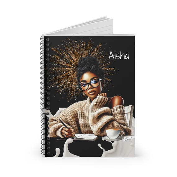Black Girl Journal, Personalized Journal for Black Women, African American Woman Notebook Planner, Spiral Notebook, Black Owned Shops