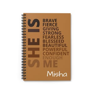 She is Strong, Womans Affirmation Notebook, She is Me Spiral Journal, Womens Inspirational Notebook, Women Empowerment Lined Notebook
