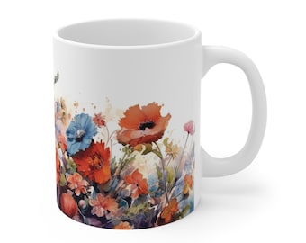 Tasse florale bohème fleur, tasse fleur, tasse à café bohème, tasse à café fleur pastel, tasse à thé botanique, amateur de fleurs de jardin, amateur de café, vintage