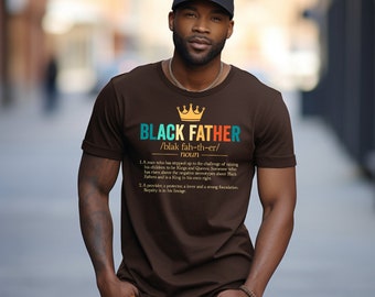 Camisa de padre negro, regalo para el Día del Padre Negro, regalo para padre negro, regalo de cumpleaños para él, camisa de rey negro, camisa de papá negro