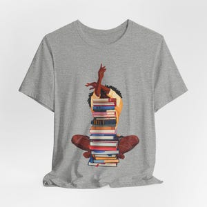 Black Girl Reading T-Shirt, Melanin Scholar, Black History Month Tee image 6
