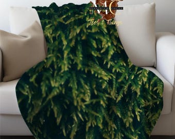 Green Moss Velveteen Plush Blanket, Green Velveteen Plush Moss Soft Throw, Cottagecore Forest Sofa Blanket, Cozy Home Decor