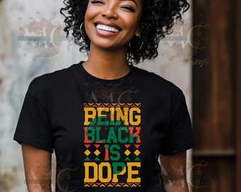 Camiseta Juneteenth, camiseta I Love Being Black is Dope, camiseta Black Independence, camiseta Black Pride, camiseta Africa, camiseta de talla grande