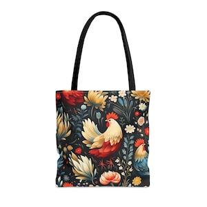Cadeaux de Noël, cadeaux poulet, sac fourre-tout pour amateurs de poulet, sac de courses pour maman poulet avec poignées, sac fourre-tout coq, sac fourre-tout réutilisable