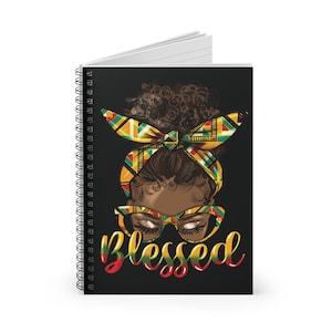 Christmas Gifts, Lined Notebook, Gift for Black Mom, Christian Notebook, Black Woman Notebook, African American Culture, Cute Notebook