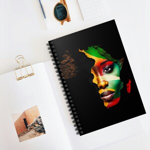 Africa Queen Notebook | Beautiful Black Girl Magic Notebook | Melanin Black Woman | African American Planner| Afro Fashion Girl Notebook