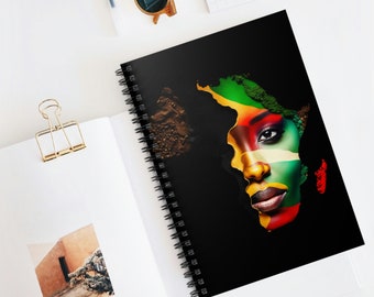 Africa Queen Notebook | Beautiful Black Girl Magic Notebook | Melanin Black Woman | African American Planner| Afro Fashion Girl Notebook