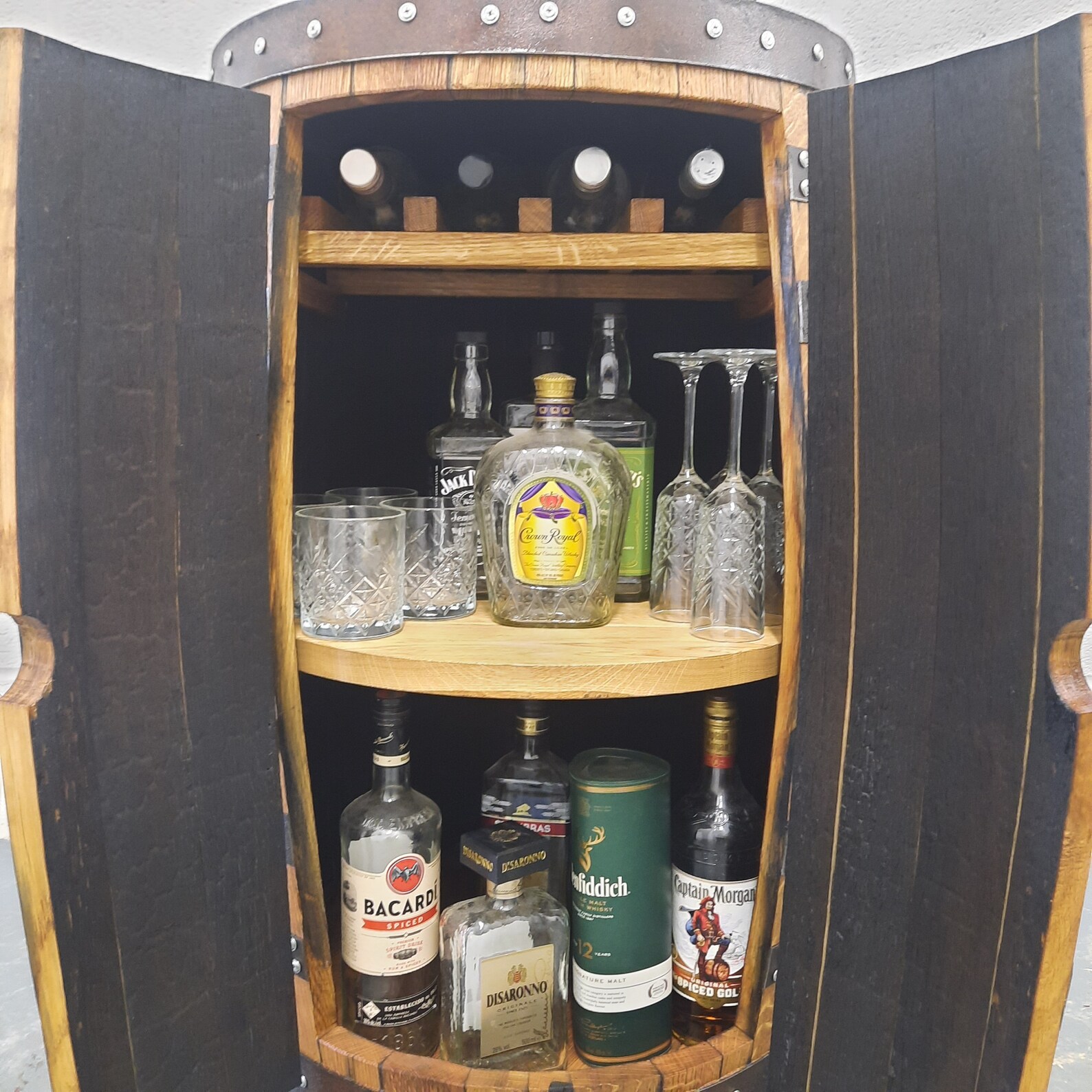 Oak Barrel Drinks _whiskey Barrel Bar_shelfrack_ Etsy