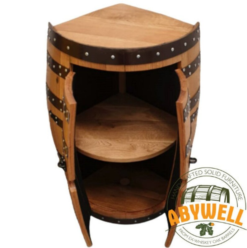 CORNER BARREL Bar_solid Oak Whisky Drinks Etsy