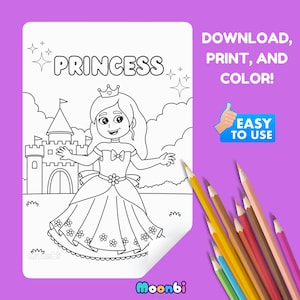 20+ Pretty Princess Coloring Pages | Printable Coloring Pages For Kids | Princess Girls Coloring Sheets | Instant Download!