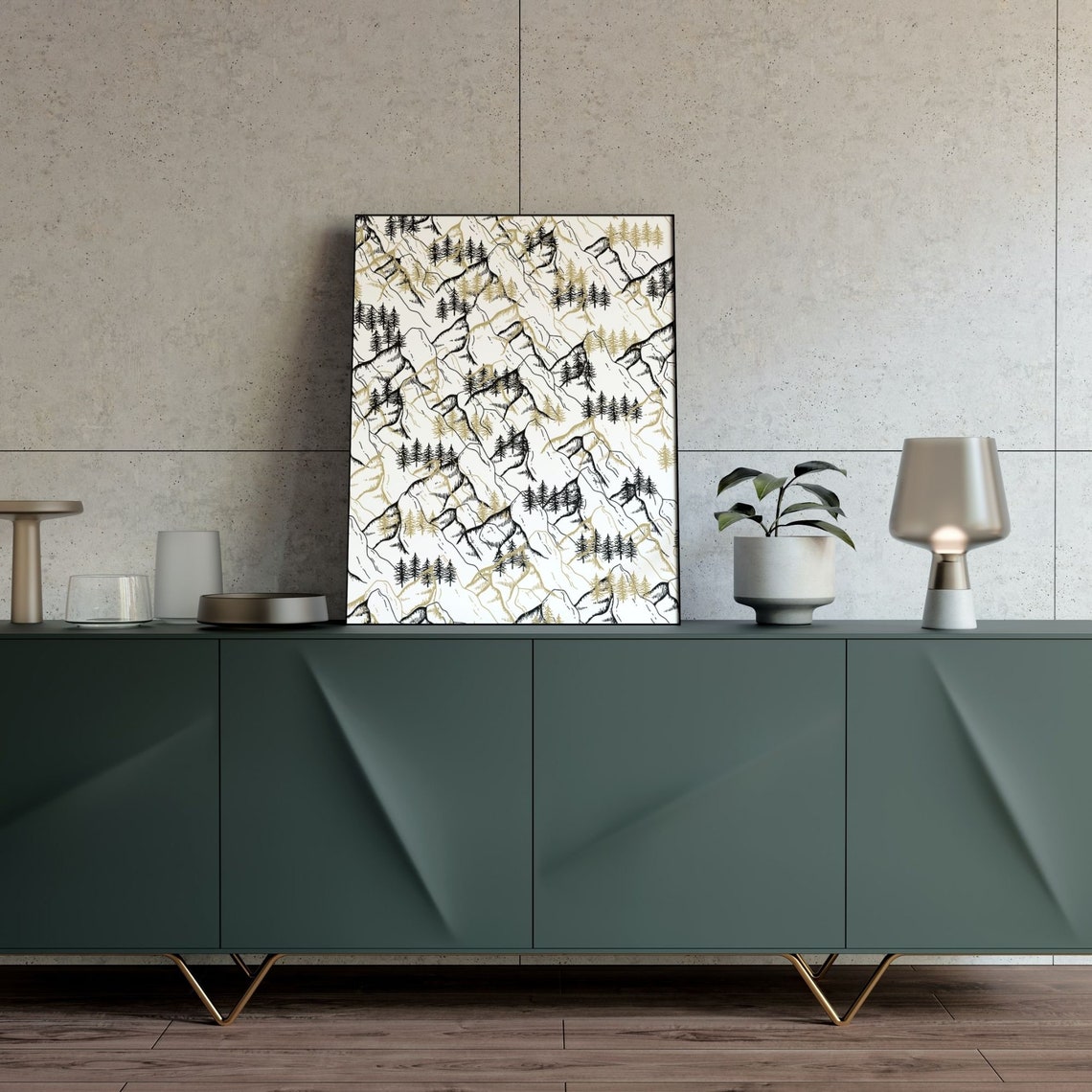 Mountain Range print Prints wall art abstract art | Etsy