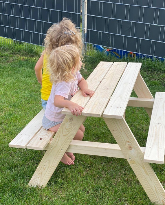 Tommywood Bench With Table From Tommywood for Children Picnic Table Garden Bench Etsy Canada