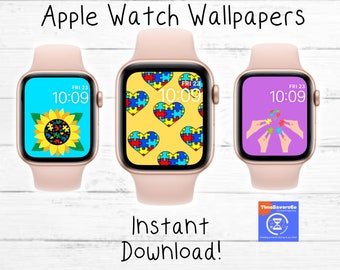 Autisme Bewustzijn Apple Watch Wallpaper, Apple Watch Face, Set van Drie, Watch Achtergrond, Apple Watch Face Design, Apple Watch Accessoires