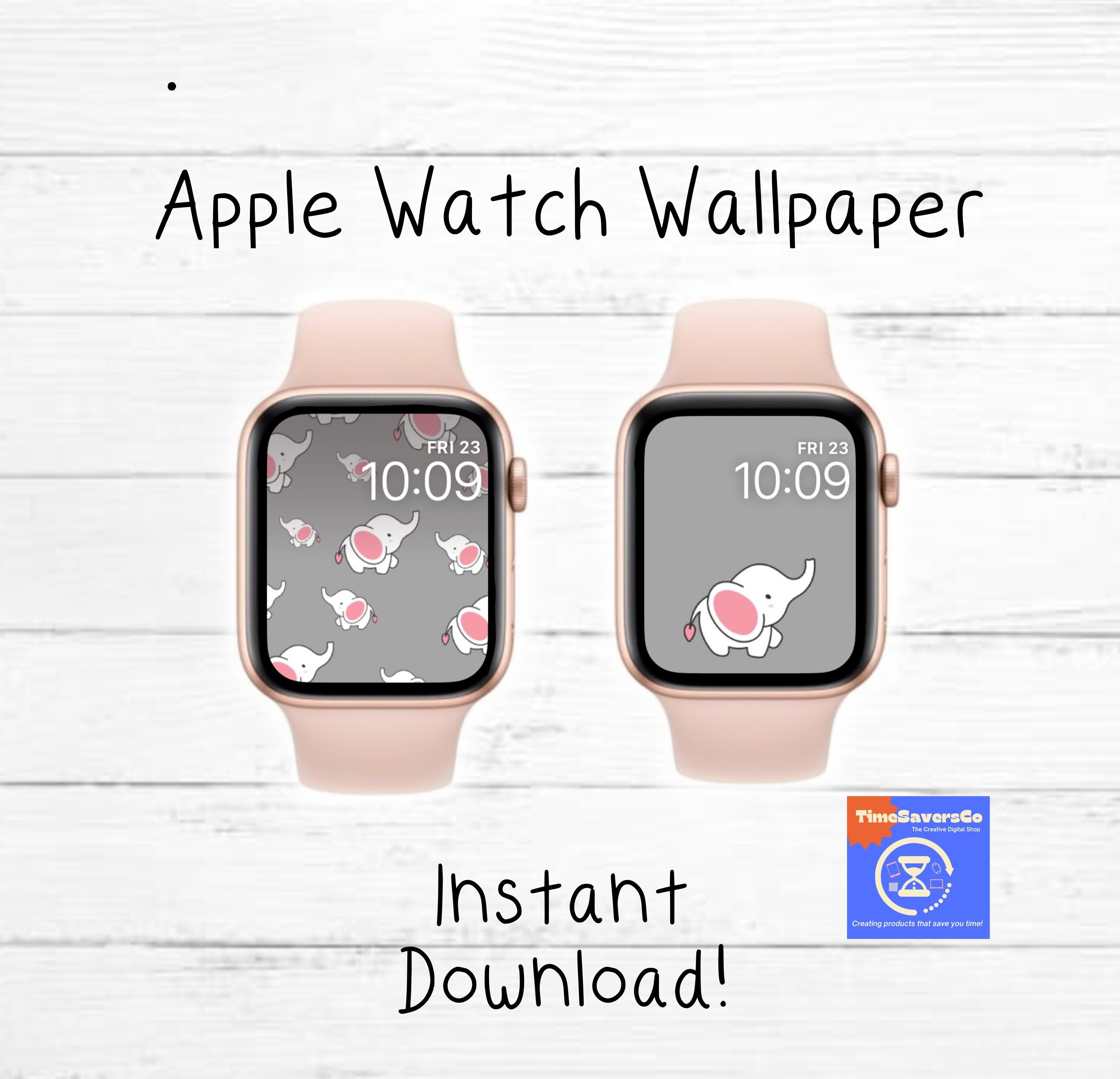 Cute Elephant Watch Wallpaper for Apple Watch Pack of 2 Watch  Etsy Ireland